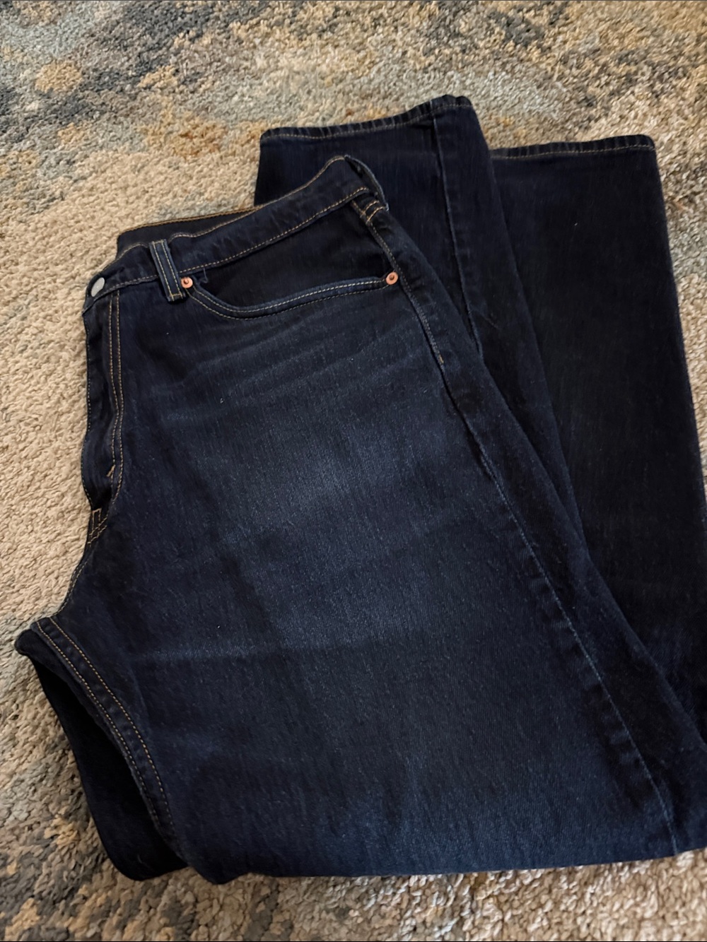 505 Levi's Men’s Dark Indigo Straight Leg Jeans SZ 36 W 32 L - Picture 9 of 11